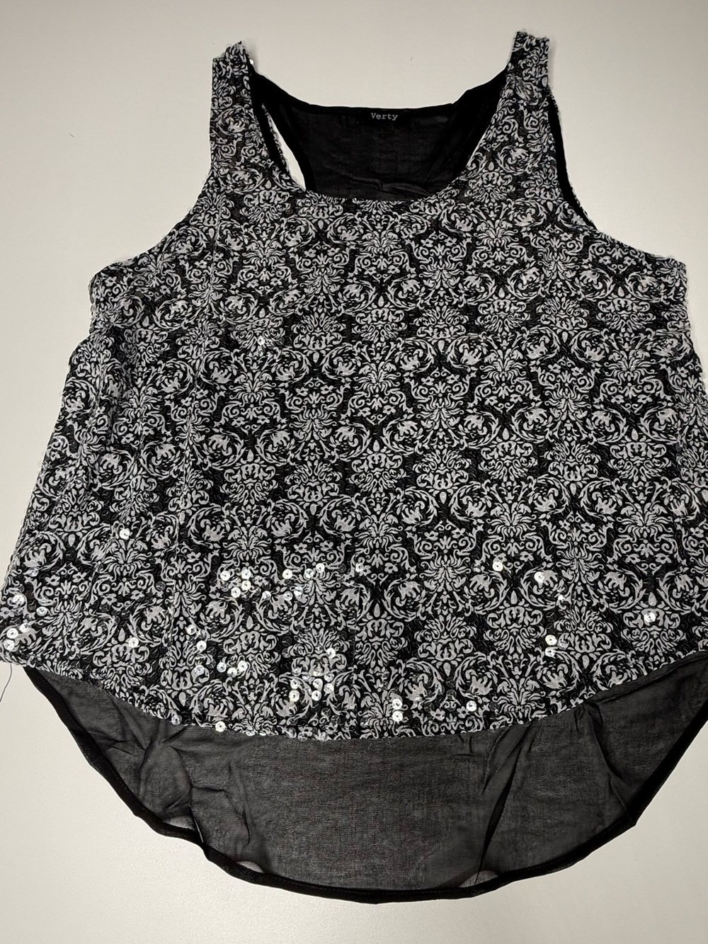 NWT Black and White Sequin Tank - 197-199